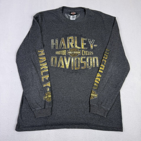 Harley-Davidson Other - Harley Davidson XL Long Sleeve Eureka Springs AR Hog Boar Biker Built Charcoal